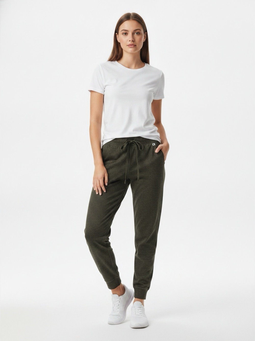 GapFit Brushed Tech Jersey Joggers Dark Olive Loungewear Workout Small - Picture 2 of 9